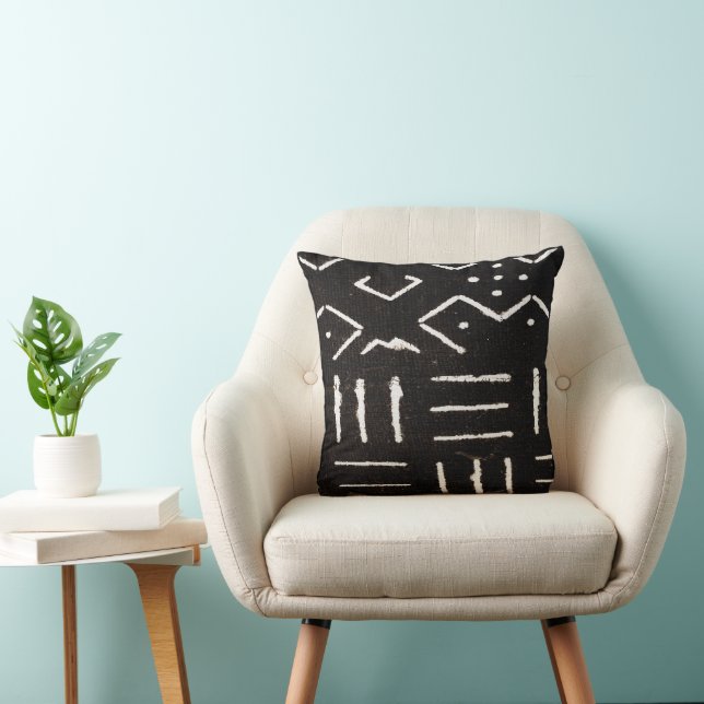 Coussin Tissu de boue africain contemporain Imprimer (Chaise)