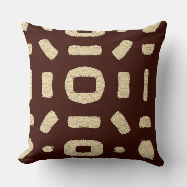 Coussin Tissu de boue Kuba africain (Recto)