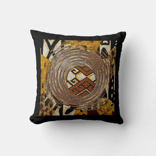 Coussin Tissu de boue tribal africain Imprimer (Recto)