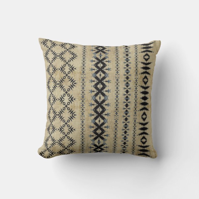 Coussin Tissu de boue tribale 01 (Recto)