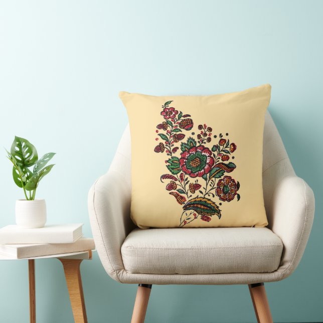 Coussin Tissu de chintz en coton indien vintage (Chaise)