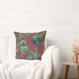 Coussin Tissu Floral, Rouge