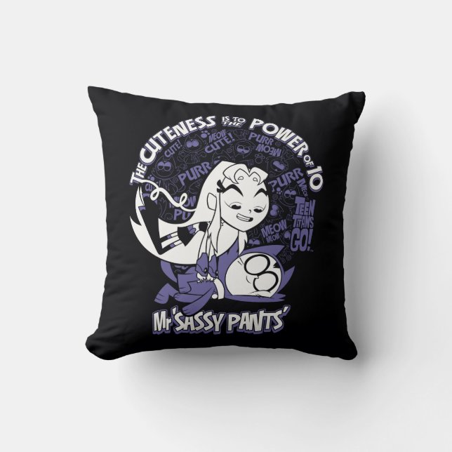 Coussin Titans Ados, allez ! | Starfire & Mr Sassy Pants (Recto)