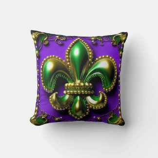 Coussin Titre fleur de lis vert et violet Jeu d'oreiller