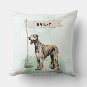 Coussin Titre : Lévrier Irlandais Aquarelle Chien Personna