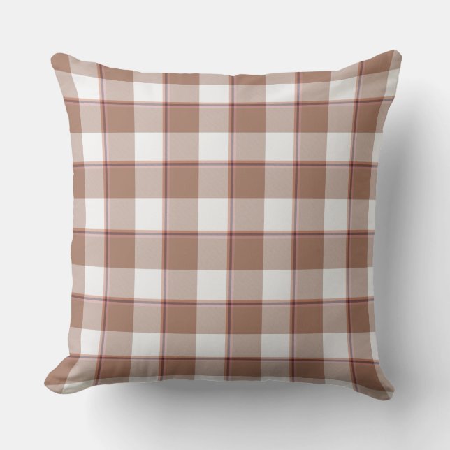 Coussin Toast Brown and Athens Gray Plaid (Recto)