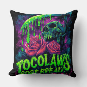 Coussin TOCOCLAWS Faucheuse Crâne Slime Rose Horreur