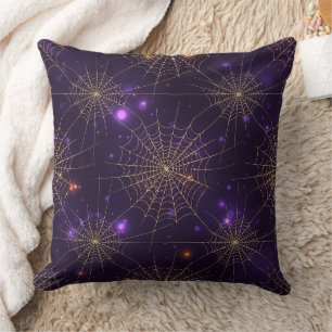 Coussin Toile d'araignée dorée Bokeh – Toile élégante d'Ha