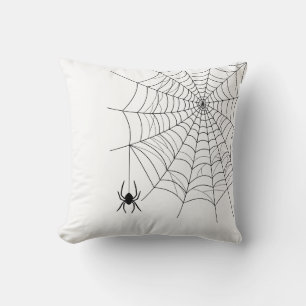 Coussin Toile d'araignée minimale et araignée suspendue Ha