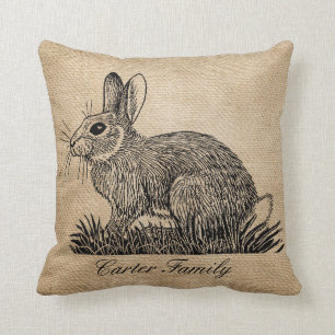 Coussin Toile de jute de lapin