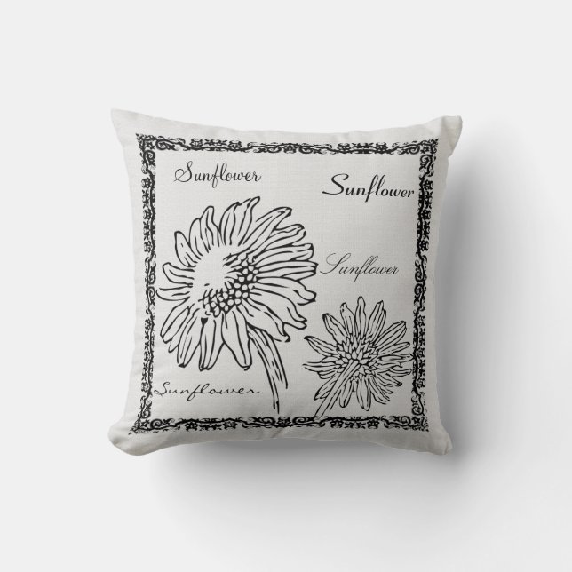Coussin Toile de jute vintage moderne de blanc de (Recto)