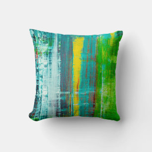 Coussin Toile peinte Abstraite. Peinture à l'huile sur pal