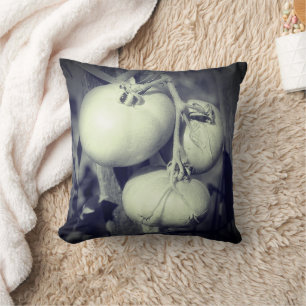 Coussin Tomates Sur La Vigne Noir Et Blanc