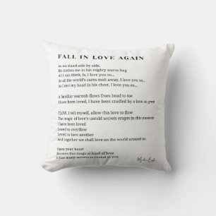 Coussin Tomber amoureux de nouveau poème poésie
