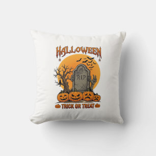 Coussin Tombes Zombie Mains Halloween Friandise ou Farce