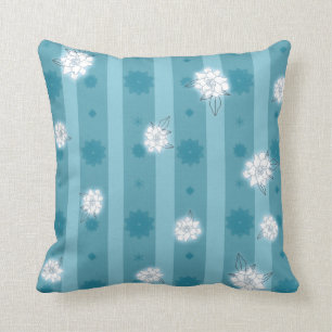 Coussin Tons Bleus Grandes Et Gardenia