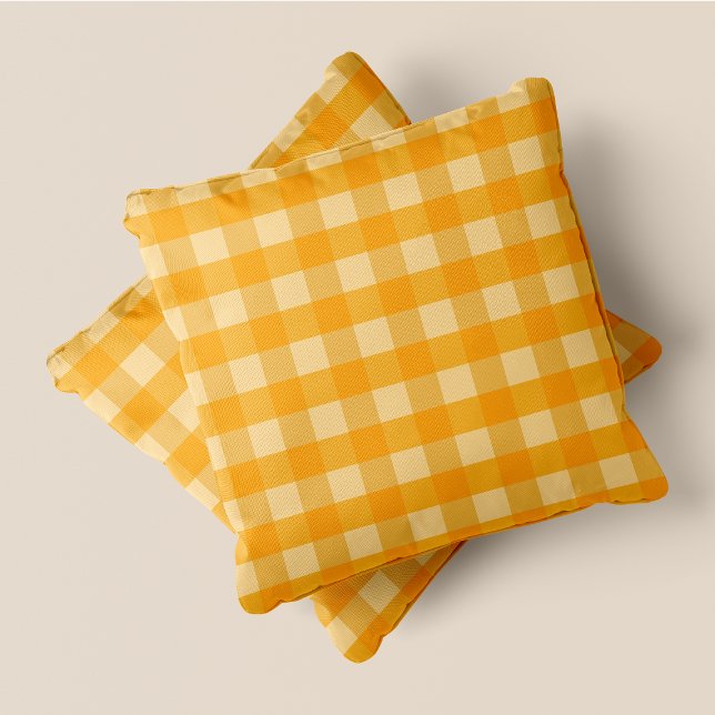 Coussin Tons D'Accent Carré Chic Jaune (Shades Of Yellow Chic Squares Accent Throw Pillow)