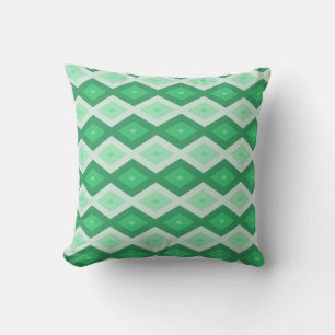 Coussin Tons de motif diamant vert