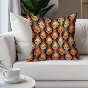 Coussin Tons de terre abstraits marron vert