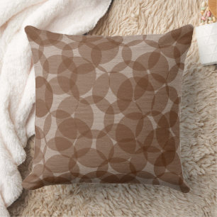 Coussin Tons de Terre géométriques Brown