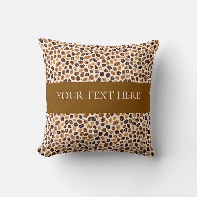 Coussin Tons de torréfaction chaude de haricot de café en  (Recto)