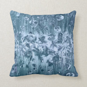 Coussin Tons d'oreiller à lancer bleu en acier