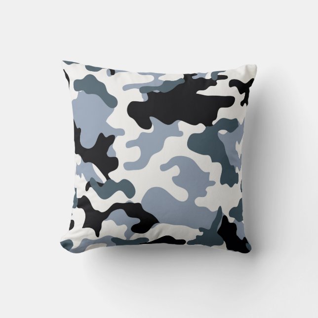 Coussin Tons gris Camo militaire Jetez l'oreiller (Recto)
