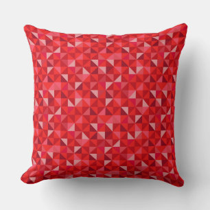 COUSSIN TONS LUMINEUSES DE MOTIFS GÉOMÉTRIQUES ROUGES