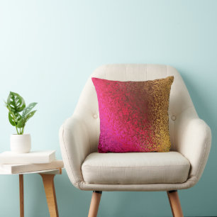 Coussin Tons rose et Motif or