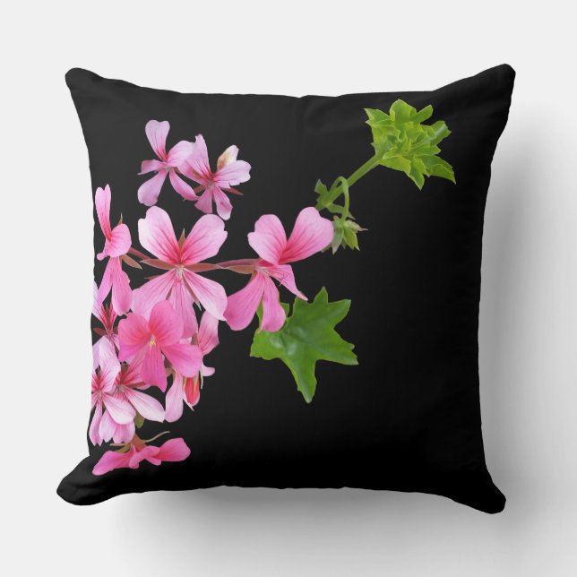 Coussin tons rose sur noir (Recto)