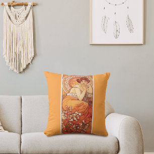 Coussin Topaz Illustration Alphonse Mucha Nouveau
