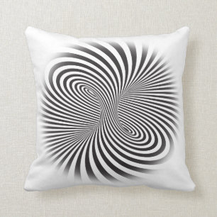 Coussin Tore rayé. Illusion optique de mouvement sans fin