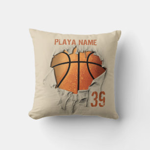 Coussin Torn Basketball Throw Pillow