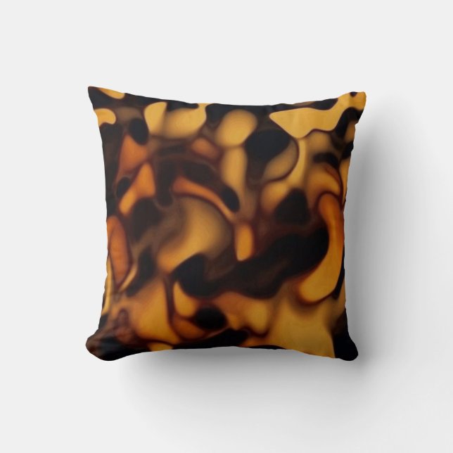 Coussin Tortoise Shell Turtle Shell Pattern Amber Brown (Recto)