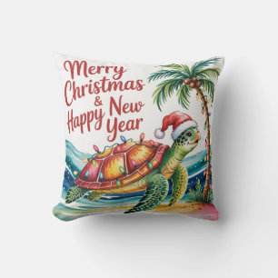 Coussin Tortue au paradis de Noël