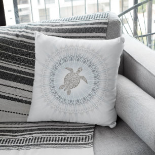 Coussin Tortue Bleu Poussiéreux Et Mandala