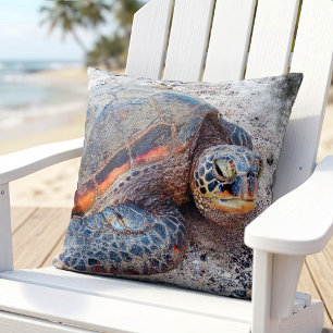 Coussin Tortue de mer de plage d'Hawaii Photo simple moder