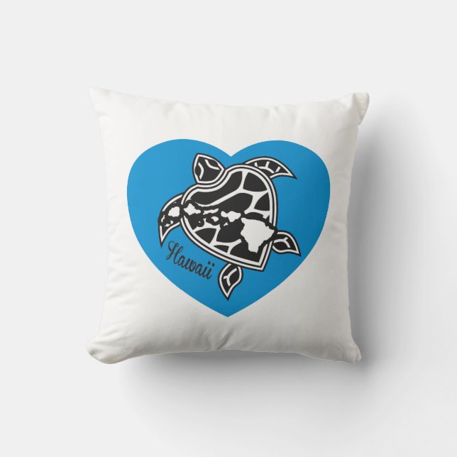 Coussin Tortue d'Hawaï Aloha (Recto)