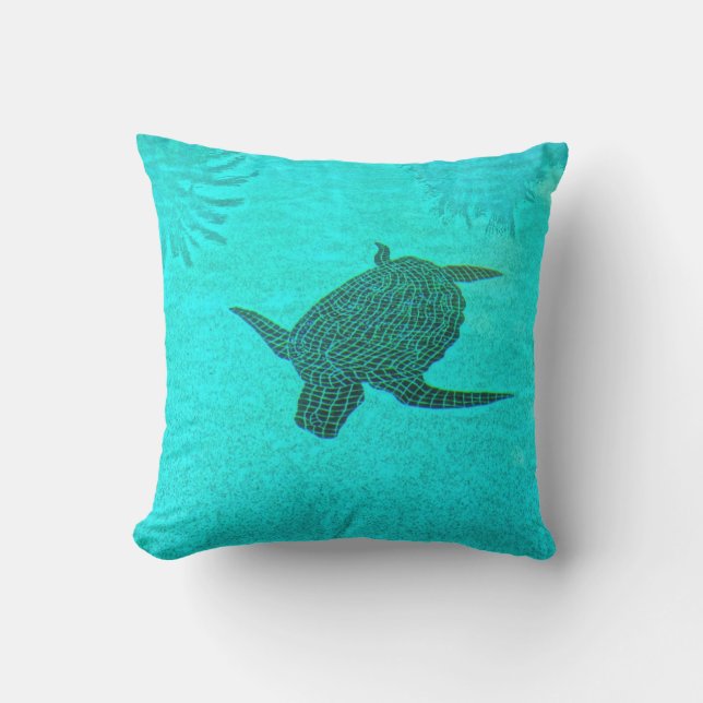 Coussin Tortuga Turtle Mosaic sur l'île de Sanibel Floride (Recto)