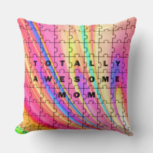 Coussin Totally Awesome Maman rose Swirl Puzzle