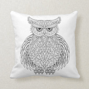 Coussin Totem inspiré d'oiseau de hibou