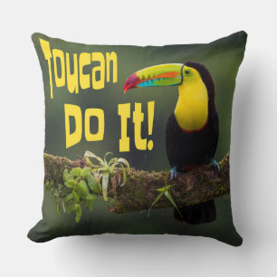 Coussin Toucan Le Fait ! Coloré Motivationnel Oiseau amusa