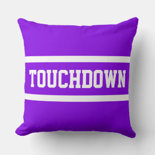 Coussin TOUCHDOWN Amusement Sportif Rayures Violettes Blan