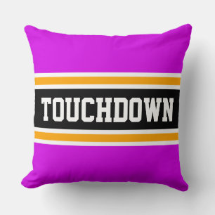 Coussin TOUCHDOWN Sporty Gras Rose Black Yellow Stripes