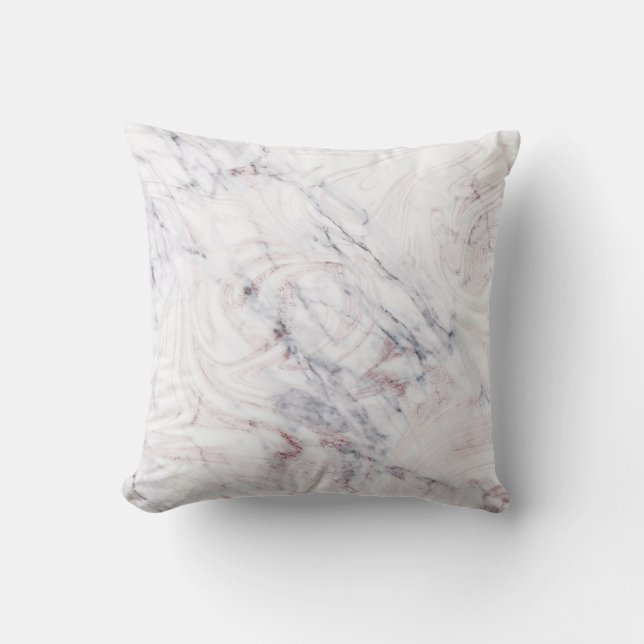 Coussin Touche de Rose blanc gris marbre tourbillon chic t (Recto)