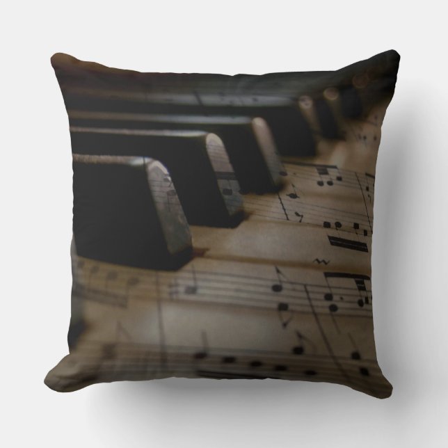 Coussin Touches de piano de musique antique (Recto)