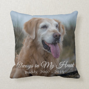Coussin Toujours dans mon coeur Chien Photo Sympathy Memor