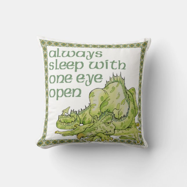 Coussin Toujours dormir avec un oeil ouvert Dragon (Recto)