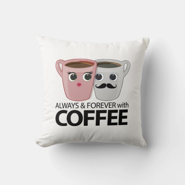 Coussin Toujours et toujours avec café (Recto)