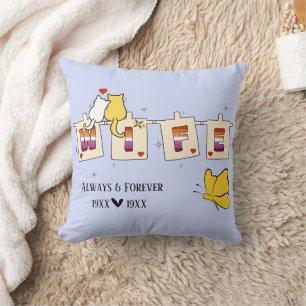 Coussin Toujours & Éternellement Drapeau Lesbien Coucher d